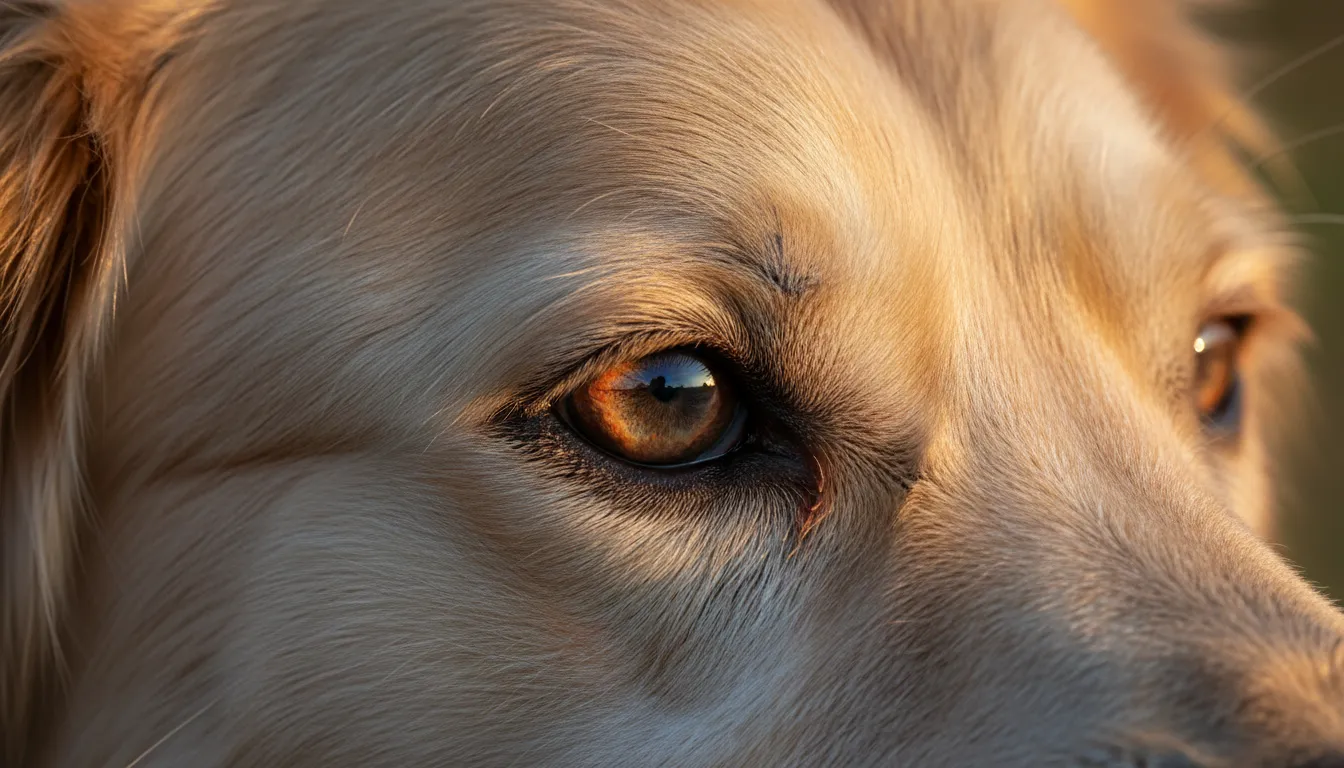 Primer plano de ojo de perro mostrando la parte blanca o whale eye indicando estrés