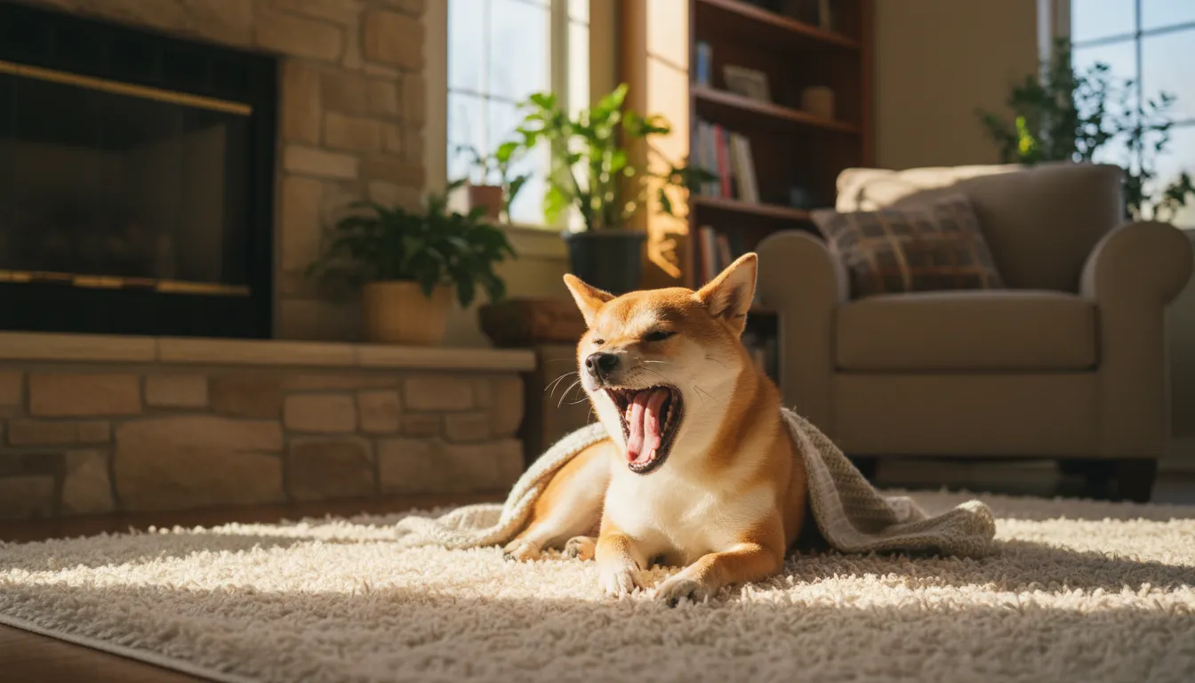 Perro bostezando como señal de calma ante una situación de estrés leve